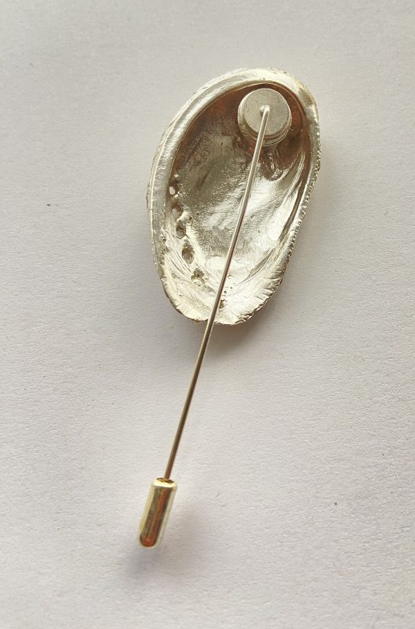 Alfiler de Oreja de mar en plata. - Imagen 3