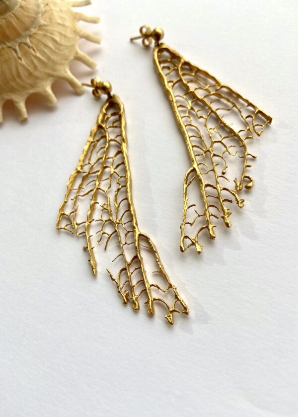 Pendientes gorgonias oro - Imagen 4