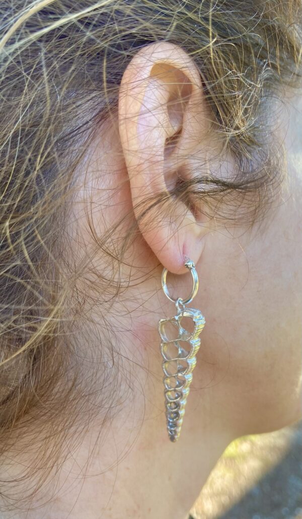 Pendiente espiral grande plata - Imagen 3
